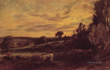  Noche Pintura - Paisaje Noche Romántico John Constable